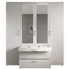 Buy Vesala Wardrobe – White Matt Finish with Mirrored Doors (180 cm), Colour: White, 9 from Furnituretta
