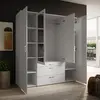 Buy Vesala Wardrobe – White Matt Finish with Mirrored Doors (180 cm), Colour: White, 8 from Furnituretta