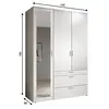 Buy Vesala Wardrobe – Graphite Matt Finish with Mirror (135 cm), Colour: Graphite Matt, Item Width: 135, 5 from Furnituretta
