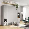 Buy CP-03 Vertical Wall Bed Concept 90cm with Storage Cabinet Grey Matt, Colour: Grey Matt, Size: 90 x 200cm, Item Width: 194, 4 from Furnituretta