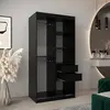 Buy Verona 02 Sliding Door Wardrobe Black 100cm, Colour: Black, Item Width: 100, 7 from Furnituretta