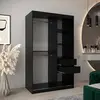 Buy Tokyo III Sliding Door Wardrobe Black 120cm, Colour: Black, Item Width: 120, 7 from Furnituretta