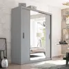 Buy Idea ID-03 Sliding Door Wardrobe Grey Matt 180cm, Colour: Grey Matt, Item Width: 180, 3 from Furnituretta