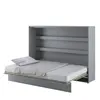 Buy BC-04 Horizontal Wall Bed – Grey Matt 140cm | Fold-Away Bed with Shelves & Soft-Close System, Colour: Grey Matt, Size: 140 x 200cm, 8 from Furnituretta