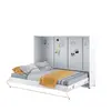 Buy CP-04 Horizontal Wall Bed Concept 140cm with Over Bed Unit White Gloss, Colour: White Gloss, Size: 140 x 200cm, Item Width: 215, 6 from Furnituretta
