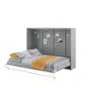 Buy CP-04 Horizontal Wall Bed Concept 140cm with Over Bed Unit Grey Matt, Colour: Grey Matt, Size: 140 x 200cm, Item Width: 215, 4 from Furnituretta