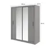 Buy Idea ID-03 Sliding Door Wardrobe Grey Matt 180cm, Colour: Grey Matt, Item Width: 180, 5 from Furnituretta