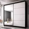 Buy Multi 35 Sliding Mirror Door Wardrobe Black Matt 233cm, Colour: Black Matt, Item Width: 233 from Furnituretta