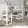 Buy Mia Wooden Loft Bed White, Colour: White, Mattresses: Foam/Bonnell Mattress, 4 from Furnituretta