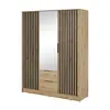 Buy Nelly Hinged Door Mirror Wardrobe Oak Artisan 155cm, Colour: Oak Artisan, Item Width: 155, 4 from Furnituretta