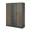Buy Nelly Hinged Door Wardrobe Graphite 155cm, Colour: Graphite, Item Width: 155, 5 from Furnituretta