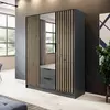 Buy Nelly Hinged Door Mirror Wardrobe Graphite 155cm, Colour: Graphite, Item Width: 155 from Furnituretta