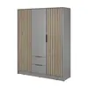 Buy Nelly Hinged Door Wardrobe Grey 155cm, Colour: Grey, Item Width: 155, 5 from Furnituretta