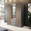 Buy Nelly Hinged Door Mirror Wardrobe Grey 155cm, Colour: Grey, Item Width: 155 from Furnituretta