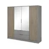 Buy Nelly Hinged Mirror Door Wardrobe 206cm Grey, Colour: Grey, Item Width: 206, 5 from Furnituretta