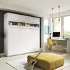 Buy CP-04 Horizontal Wall Bed Concept 140cm with Over Bed Unit White Gloss, Colour: White Gloss, Size: 140 x 200cm, Item Width: 215 from Furnituretta