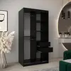 Buy Tokyo I Sliding Door Wardrobe Black 100cm, Colour: Black, Item Width: 100, 8 from Furnituretta