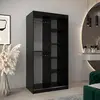 Buy Tokyo I Sliding Door Wardrobe Black 100cm, Colour: Black, Item Width: 100, 6 from Furnituretta