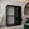 Buy Tokyo Sliding Door Wardrobe Black 150cm, Colour: Black, Item Width: 150, 8 from Furnituretta