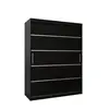 Buy Verona 01 Sliding Door Wardrobe Black 150cm, Colour: Black, Item Width: 150, 5 from Furnituretta