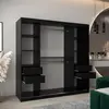 Buy Verona 01 Sliding Door Wardrobe Black 200cm, Colour: Black, Item Width: 200, 8 from Furnituretta