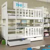 Buy Wooden Bunk Bed Sebus with Storage White Matt, Colour: White Matt, Mattresses: Foam Mattresses from Furnituretta