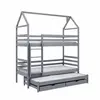 Buy Dalia Bunk Bed with Trundle and Storage Grey, Colour: Grey, Mattresses: Foam/Bonnell Mattresses, 3 from Furnituretta