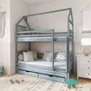 Buy Dalia Bunk Bed with Trundle and Storage Grey, Colour: Grey, Mattresses: Foam Mattresses, 5 from Furnituretta