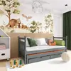 Buy Wooden Double Bed Daniel with Trundle and Storage Graphite, Colour: Graphite, Mattreses: Foam Mattresses, 5 from Furnituretta