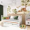 Buy Wooden Double Bed Daniel with Trundle and Storage White Matt, Colour: White Matt, Mattreses: Foam/Bonnell Mattresses, 7 from Furnituretta