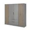 Buy Nelly Hinged Door Wardrobe Grey 206cm, Colour: Grey, Item Width: 206, 4 from Furnituretta