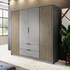 Buy Nelly Hinged Door Wardrobe Grey 206cm, Colour: Grey, Item Width: 206 from Furnituretta