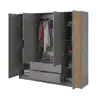 Buy Nelly Hinged Door Wardrobe Grey 206cm, Colour: Grey, Item Width: 206, 5 from Furnituretta