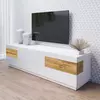 Buy Silke 40 TV Cabinet White Gloss & Wotan Oak, Colour: White Gloss / Wotan Oak, Item Width: 206 from Furnituretta