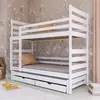 Buy Wooden Bunk Bed Tomi with Trundle and Storage White Matt, Colour: White Matt, Mattress: Foam/Bonnell Mattresses from Furnituretta
