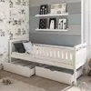 Buy Wooden Bed Terry with Storage White Matt, Colour: White Matt, Mattresses: Without Mattresses from Furnituretta