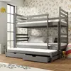 Buy Wooden Bunk Bed Tomi with Trundle and Storage Graphite, Colour: Graphite, Mattress: Without Mattresses, 4 from Furnituretta