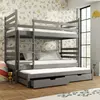 Buy Wooden Bunk Bed Tomi with Trundle and Storage Graphite, Colour: Graphite, Mattress: Without Mattresses from Furnituretta