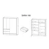 Buy Sara Sliding Door Wardrobe White Matt 184cm, Colour: White Matt, Item Width: 180, 4 from Furnituretta