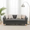 Buy Claridon 3 Seater Sofa – Linen Fabric in Dark Grey, 4 from Furnituretta