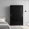 Buy Topline Sliding Wardrobe – Black Finish (120 cm), 3 from Furnituretta