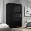 Buy Topline Sliding Wardrobe – Black Finish (120 cm) from Furnituretta