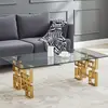 Buy Spectra Coffee Table – Clear Glass Top & Gold Stainless Steel Legs from Furnituretta