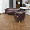 Buy Claridon 3 Seater Sofa – Brown PU Leather, Colour: Brown, Item Width: 170, 4 from Furnituretta