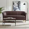 Buy Claridon 3 Seater Sofa – Brown PU Leather, Colour: Brown, Item Width: 170 from Furnituretta
