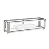 Buy Fulvia TV Unit – Clear Glass Top & White High Gloss Drawer from Furnituretta
