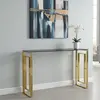 Buy Memphis Console Table – Grey Glass Top & Gold Frame, 3 from Furnituretta