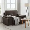 Buy Ranee 1 Seater Sofa – Brown Bonded Leather & PU, Colour: Brown, Item Width: 125, 4 from Furnituretta