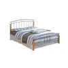 Buy Tetras Small Double Bed Frame – Silver Metal with Beech Accents, Colour: Silver, Size: 4ft/Small Double, Item Width: 127 from Furnituretta