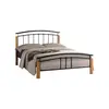 Buy Tetras Double Bed Frame – Black Metal with Beech Accents, Colour: Black, Size: 4ft 6/Double, Item Width: 142 from Furnituretta